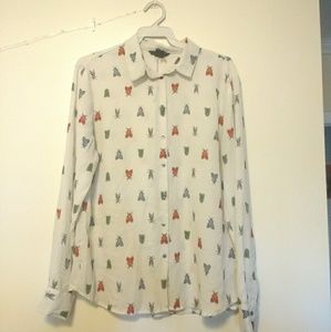 H&M Butterfly print shirt